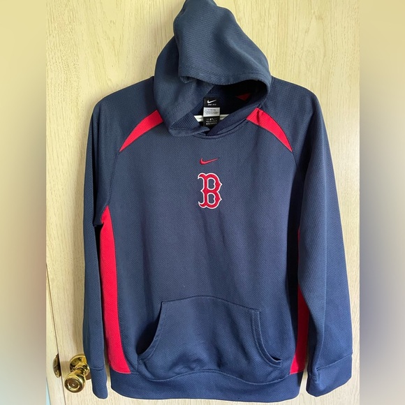NIKE FIT Boys Size L 16/18 Boston RED SOX Embroidered Pullover Hoodie - Picture 1 of 9